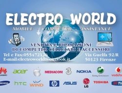 Electro world di li lorenzo - Batterie, accomulatori e pile commercio,Computer - manutenzione,Computer e periferiche produttori e grossisti,Personal computers ed accessori,Telefoni cellulari e radiotelefoni,Telefonia - impianti ed apparecchi,Telefonia - materiali ed accessori,Telefonia assistenza,Telefonia e telecomunicazioni - impianti, apparecchi e materiali,Telefonia gestori - Firenze (Firenze)